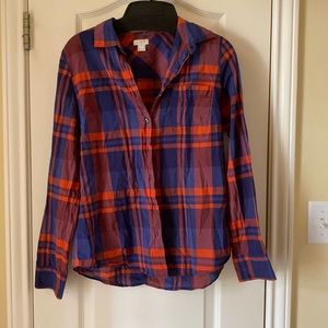 J Crew Red and Blue Plaid Button Down